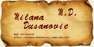 Milana Dušanović vizit kartica